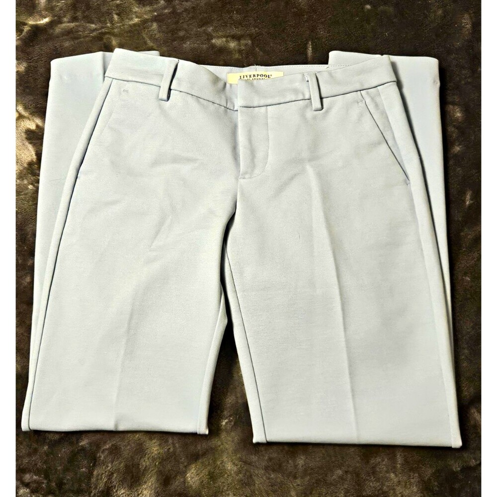 Liverpool Los Angeles Womens Light Blue Slim Tapered Stretch Dress Pants 0
